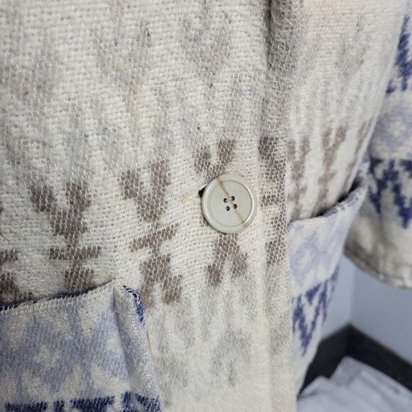 VINTAGE 90s peacoat French County Express wool blend southwestern‎ oversized M - Picture 12 of 15